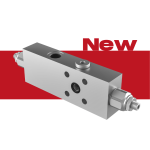 Double counterbalance valve for open center, flanged version